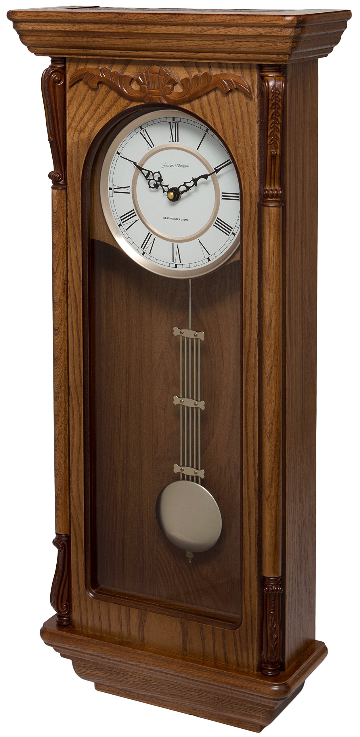 Aldersbrook Oak Pendulum Clock with Westminster Chimes