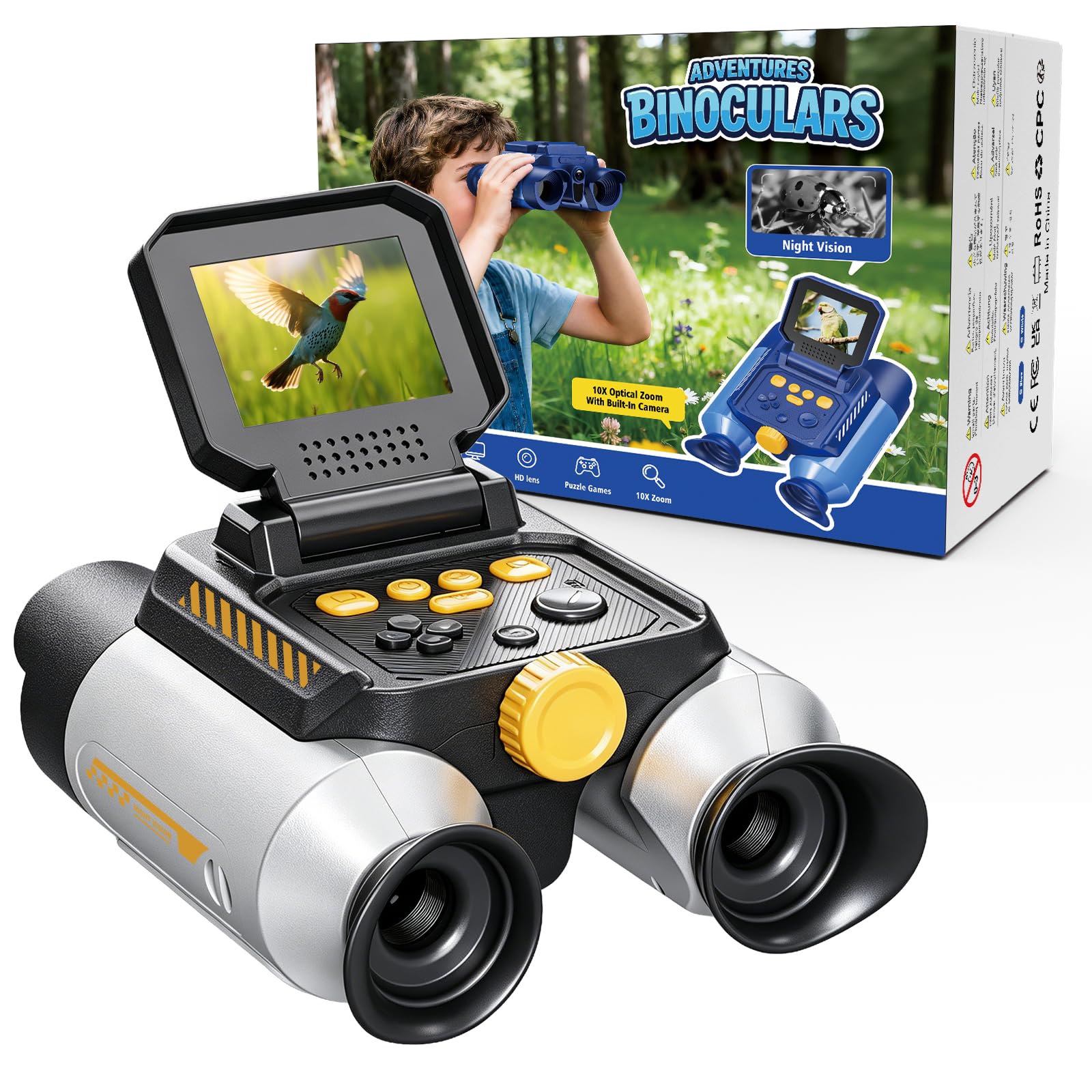 Kigtoy Binoculars for Kids with Night Vision, 48MP HD Digital Camera, STEM Educational Ou…