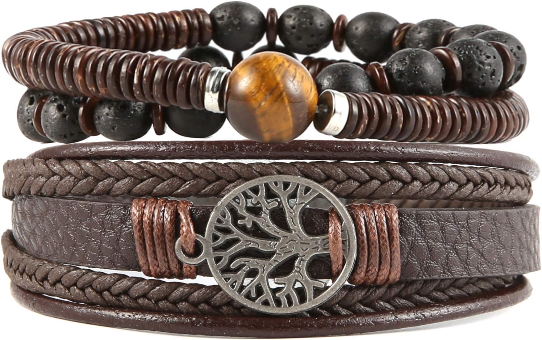 Genuine Leather Tree of life Bracelets for Men Women