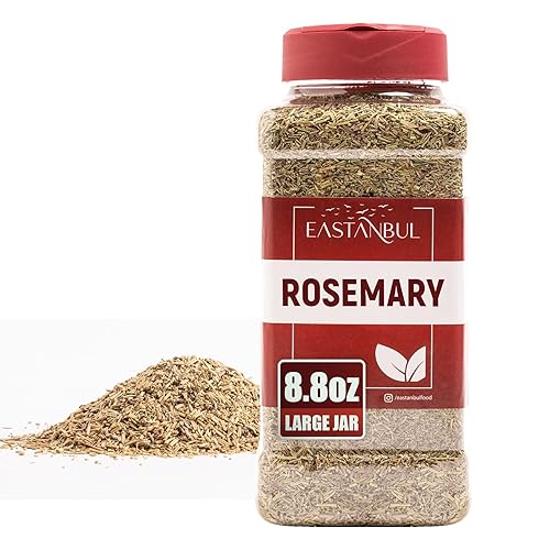 Eastanbul Hojas de romero, 8.8 onzas, condimento de romero, romero seco, especias de romero para recetas saladas y dulces, hierbas de romero secas,