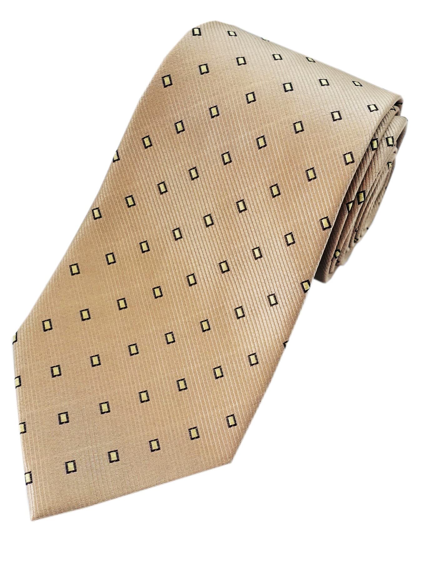 Towergem Men's Gold Extra Long Tie Woven Jacquard Light Necktie Xl 63"