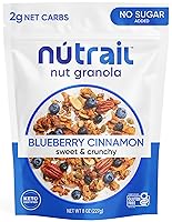 Vista 1 de Low Karb Keto Blueberry Nut - Granola saludable para desayuno, cereal, snacks y comida saludable, 0.1 onzas (3g) de carbohidratos netos, almendras