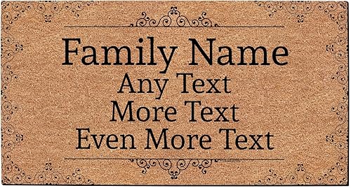 Tapete de bienvenida con nombre de familia personalizable, regalo de inauguraciĂłn de casa personalizado para nuevo propietario, Coco simulado. Tapete de bienvenida con nombre de familia personalizable, regalo de inauguraciĂłn de casa personalizado para nuevo propietario, Coco simulado.