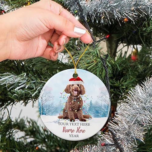 Vista 109 de Rottweiler - Adorno de cerámica personalizado para perro de Papá Noel, nombre y texto personalizados para mascotas, feliz para los amantes