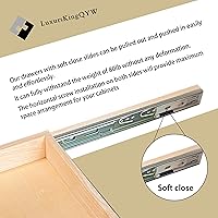 Vista 5 de Rieles de Cajón de Cierre Suave Cajón de Gabinete de Cierre Suave Bandeja Extraíble de Madera Caja de Cajón Gabinete de Cocina Estante Deslizante