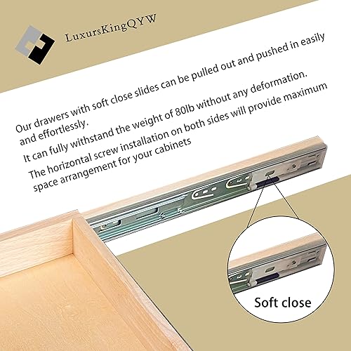 Miniatura 5 de Cajón de cierre suave, cajón de cierre suave, bandeja extraíble de madera, cajón de cocina, estante extraíble de madera, estante extraíble de