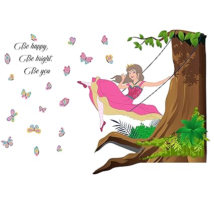 Wallzone Beautifull Barbie Doll Extra Large Vinyl Wallsticker(110 cm x 70 cm)