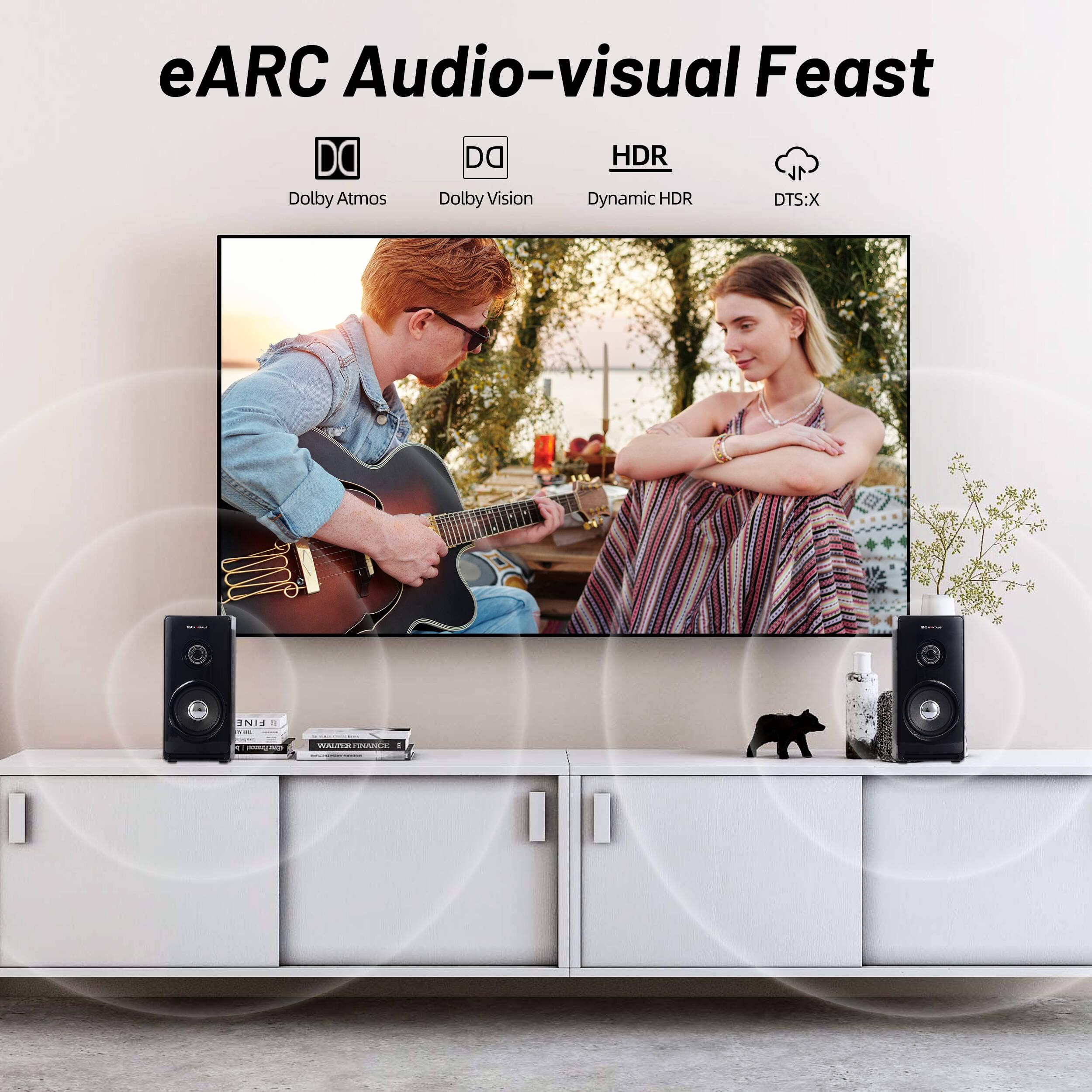 Cavo HDMI 2.1 10 Metri, 8K@60Hz 4K@120Hz Alta Velocità 48Gbps Prolunga HDMI Cavo HDCP 2.2 HDR ARC CEC ATC Compatibile con TV, PC, Xbox, PS5, Blu-ray, Soundbar
