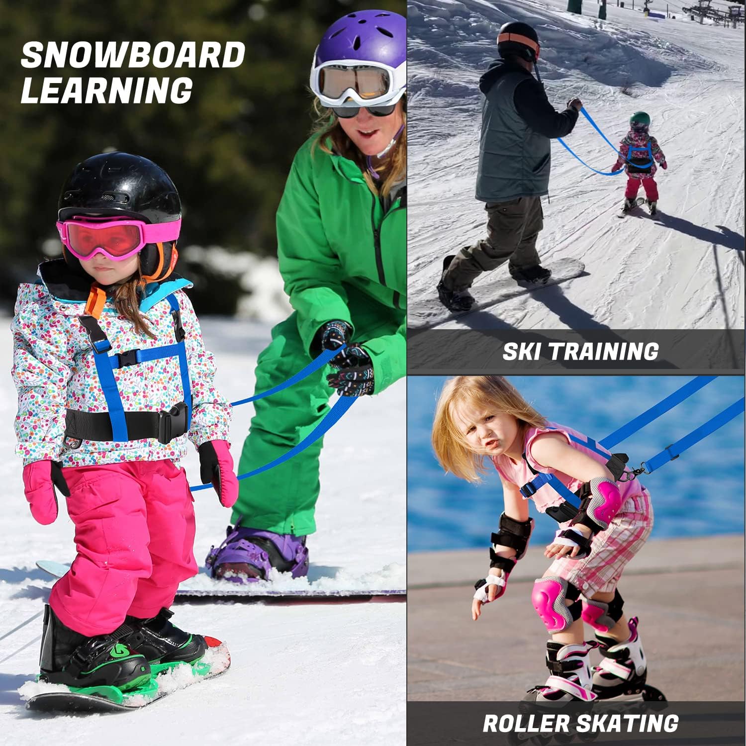 Odoland Kids Ski Snowboard Training Harness Toddler Skiing Harness with Removable Leash Speed Control Teaching for Beginners - Image 7