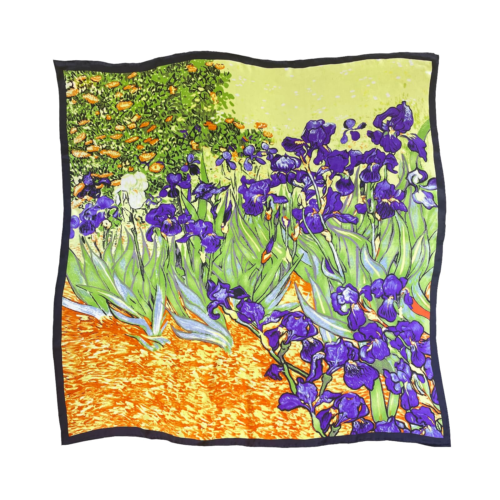 100% Mulberry Silk Scarf Women's Fashion Scarves Square and Long Bandana Shawls and Wraps Artist Collection Gift