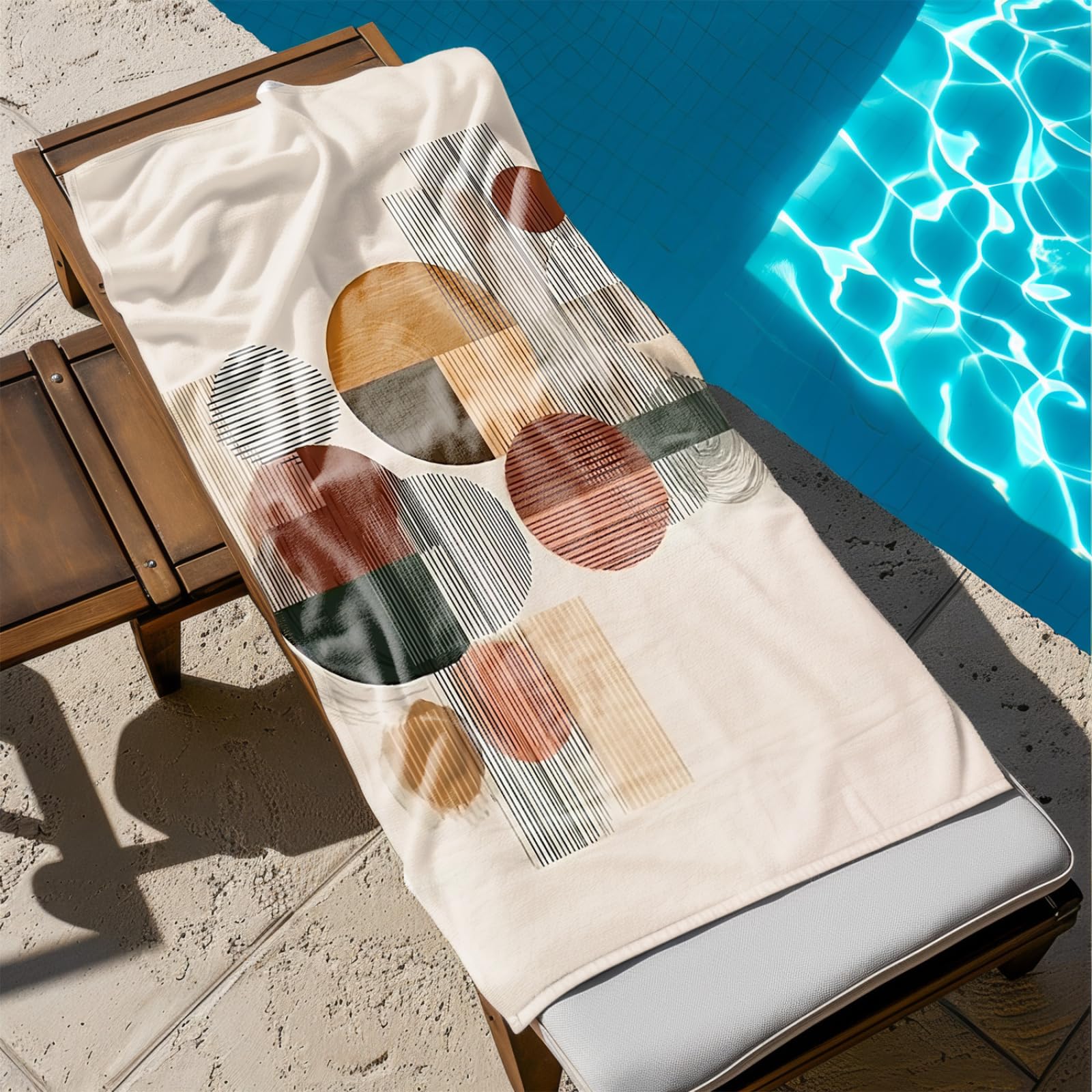 Generico Telo Mare Microfibra 200X100 Modello Verde Marrone Asciugatura Rapida Telo da Spiaggia Sabbia Per Donna Uomo Viaggi Vacanze Nuoto Campeggio