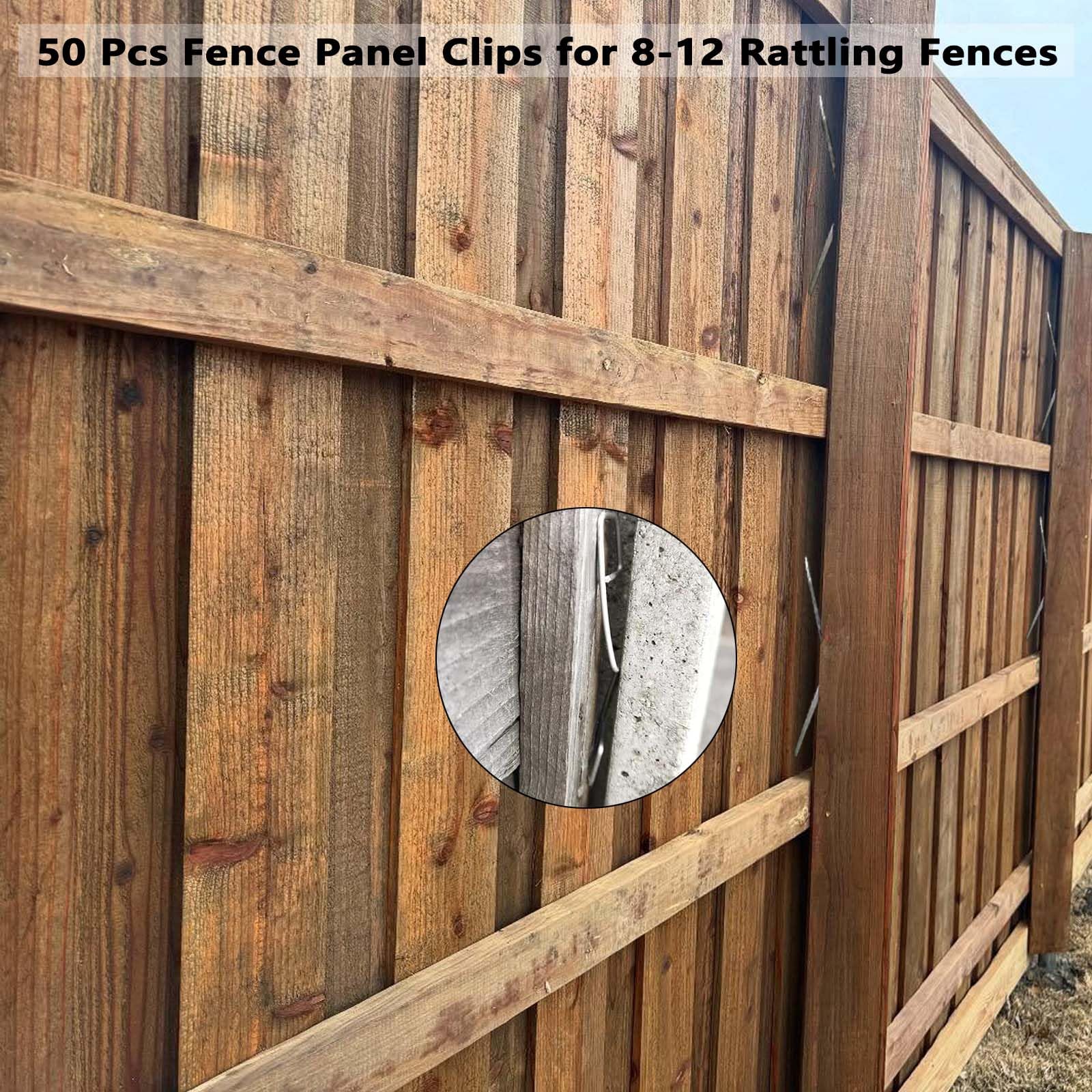 50 Pcs Fence Panel Clips, Stainless Steel Fence Wedges Grips, Garden Fence Clamps to Stop Rattling & Banging, Wind Protector Mounting Clips for Outdoor Panels — view 4