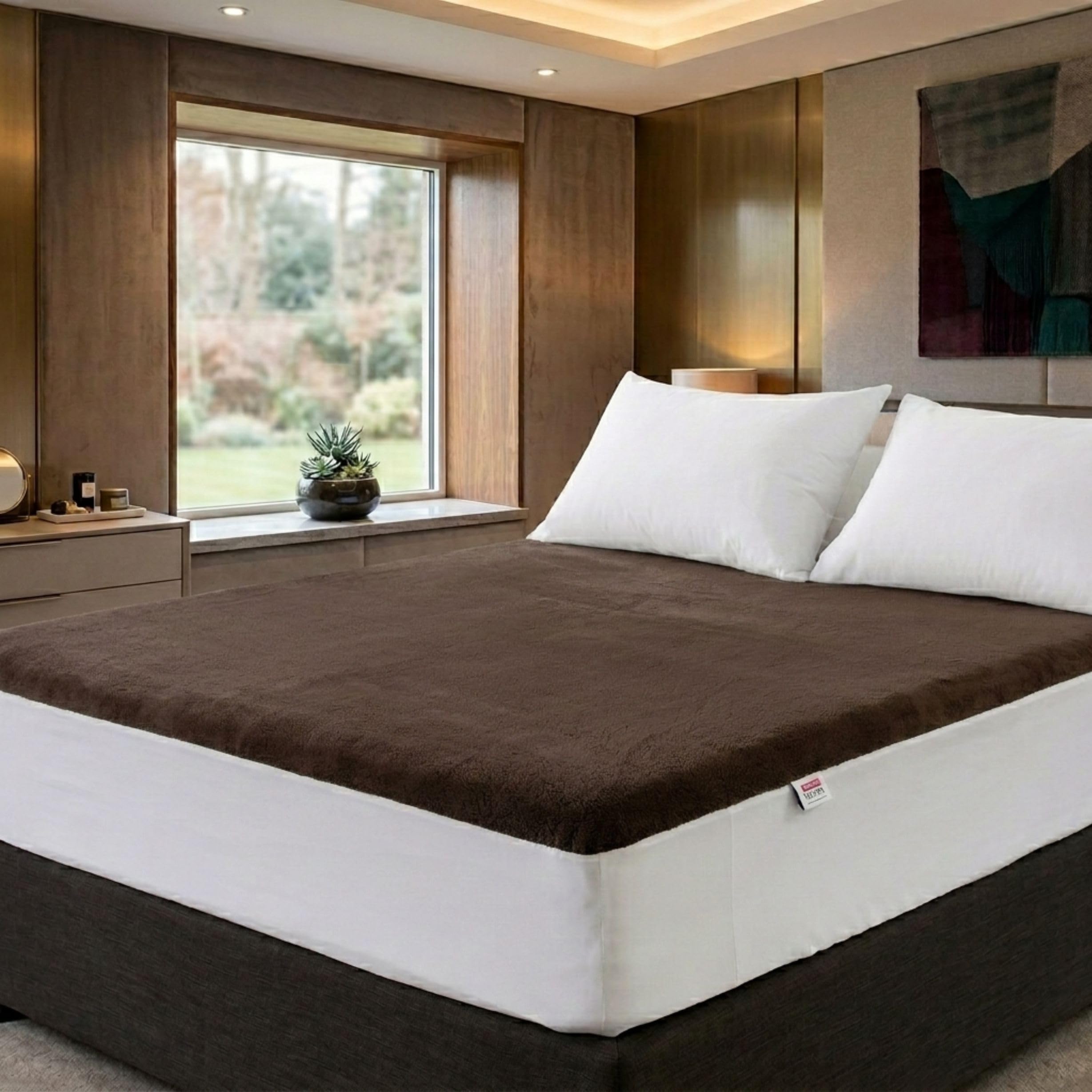 Next Space - Waterproof - Hypoallergenic Mattress Protector, PVC-Free, Easy Wash, Absorbent and Breathable (Coffee, 72x78)-image-32
