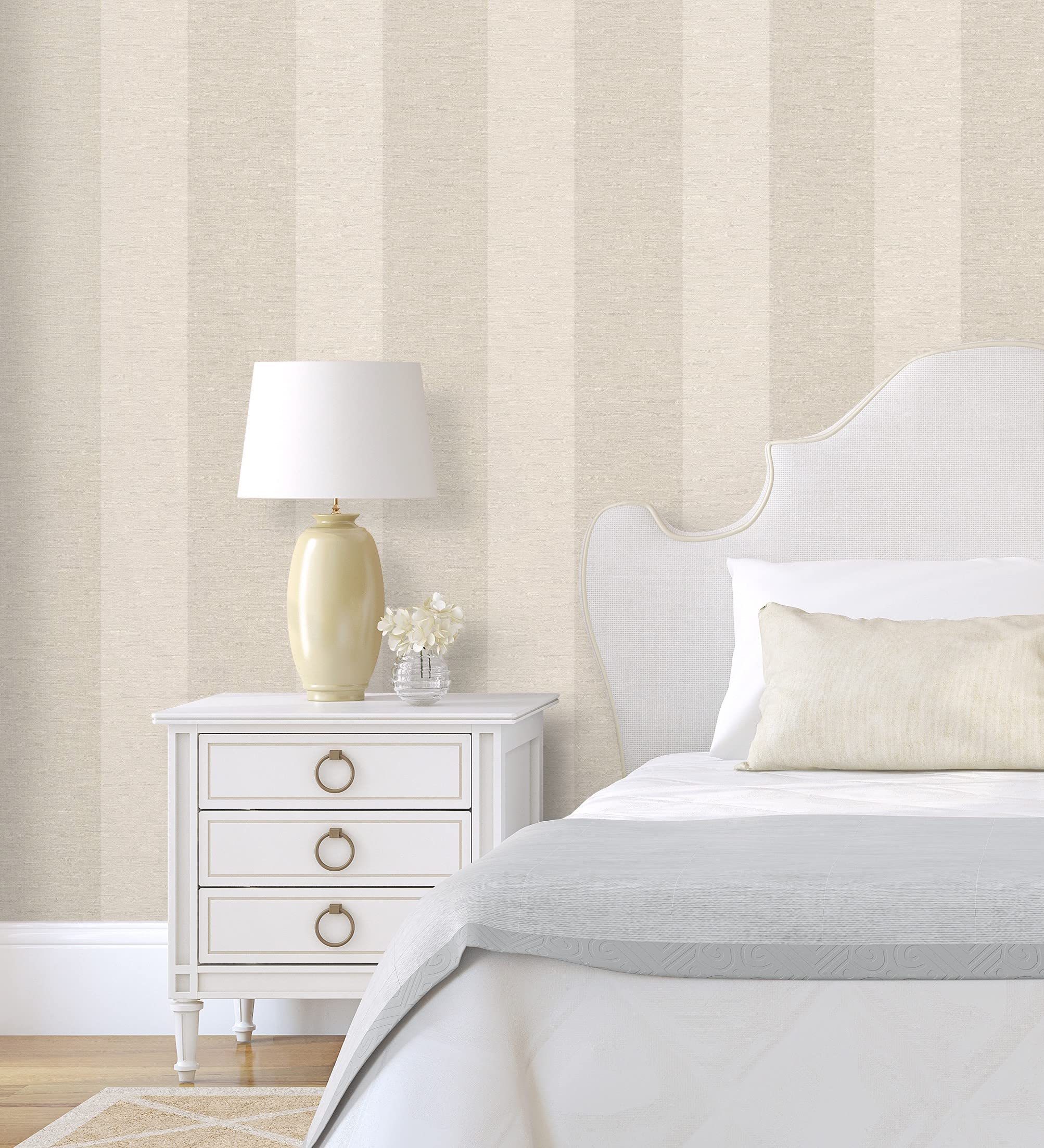 GAULAN 6973 - Papel pintado vinílico lavable de rayas clásicas efecto textil textura en relieve para pared salón cocina baño dormitorio mueble - Rollo de 10 m x 0,53 m