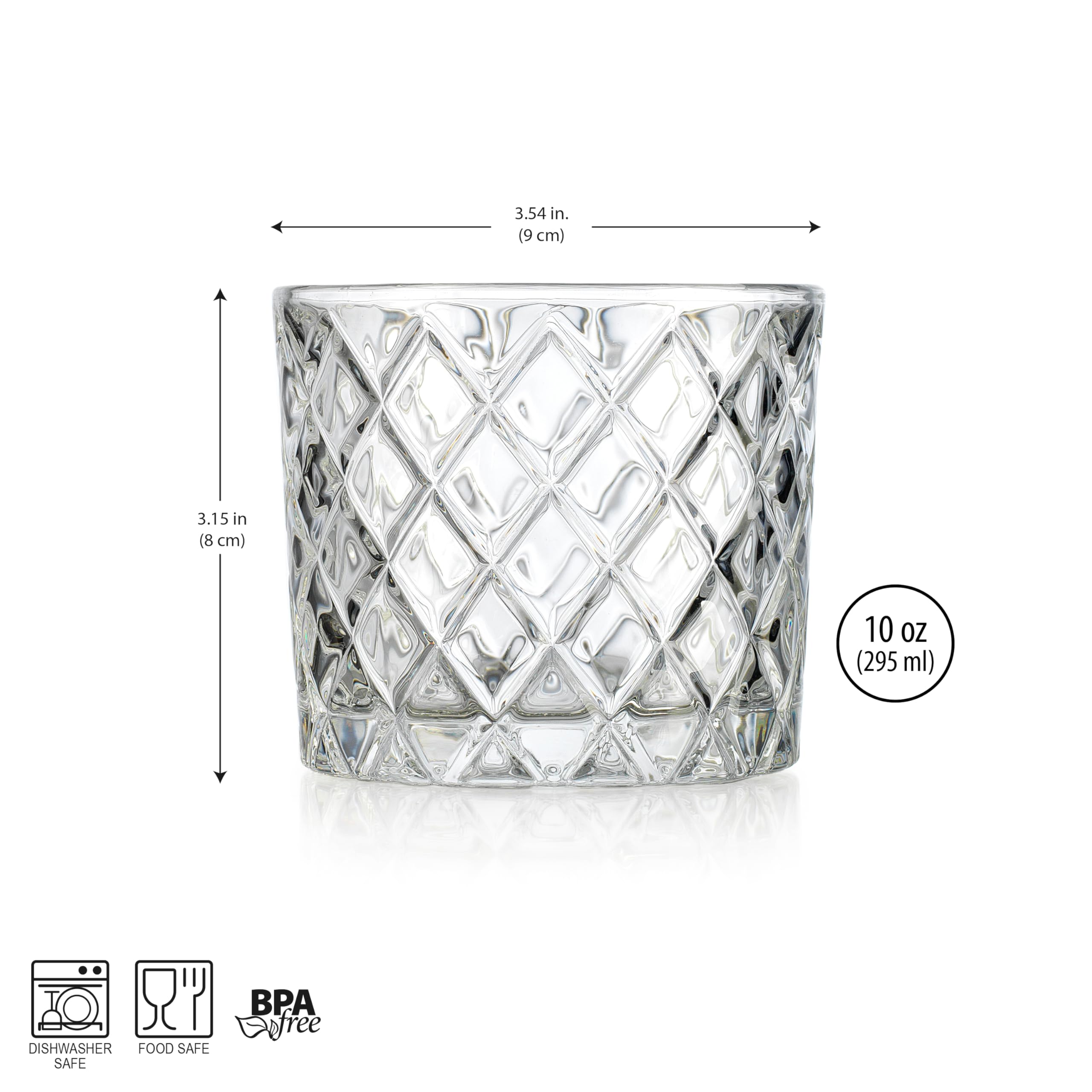 Glaver's Juego de 4 vasos dobles antiguos, 305 ml