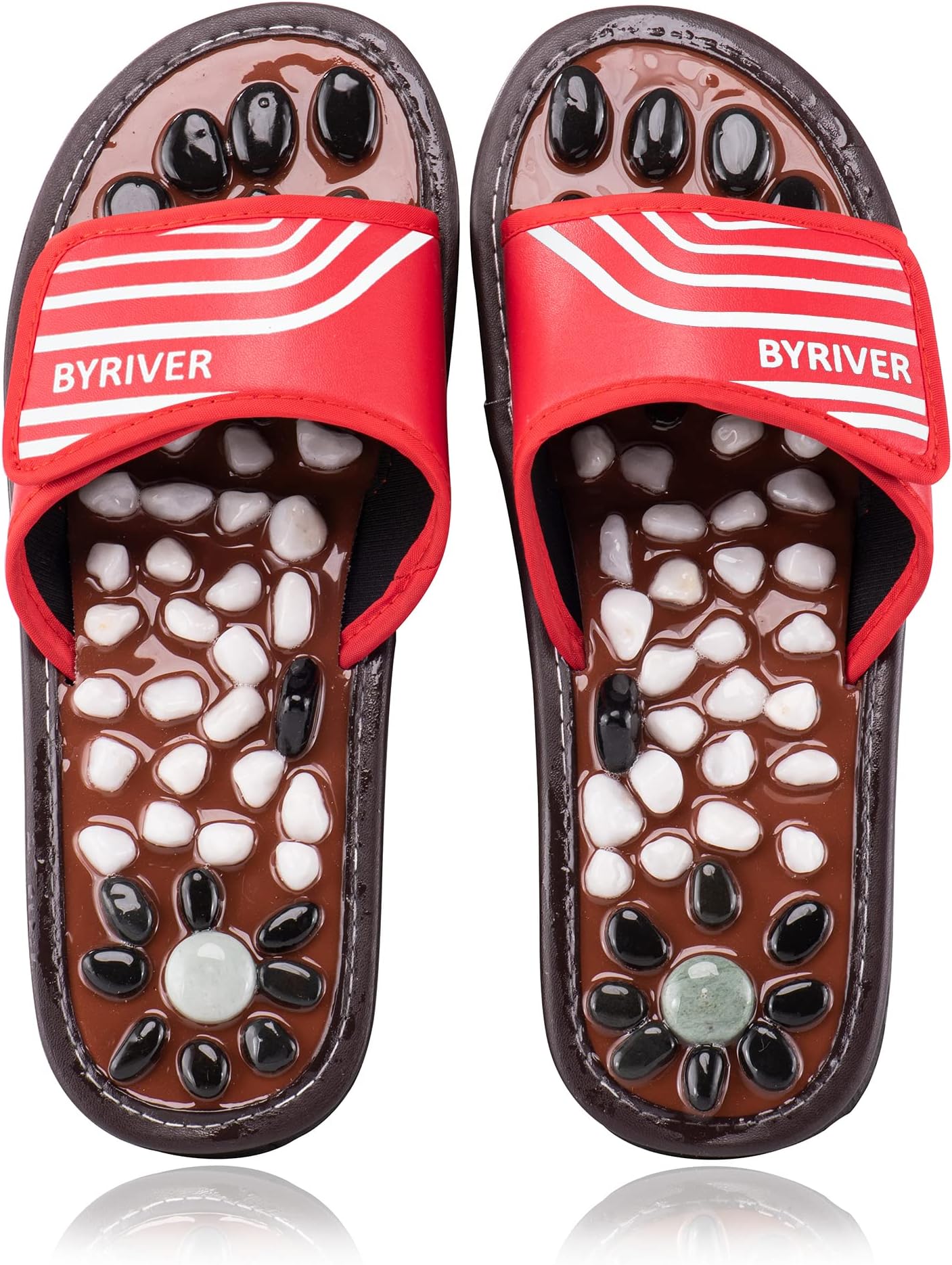BYRIVER Acupressure Foot Massager Reflexology Massage Slippers Shoes Sandals for Women, Relief Plantar Fasciitis Heel Arch Arthritis Neuropathy Pain Size-Women(5-7)
