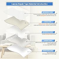 Vista 344 de KING MOUNTAIN Parche de reparación de lona de 9 x 11 pulgadas, 2 piezas, parche de tela impermeable autoadhesivo para sofás, tiendas de campaña