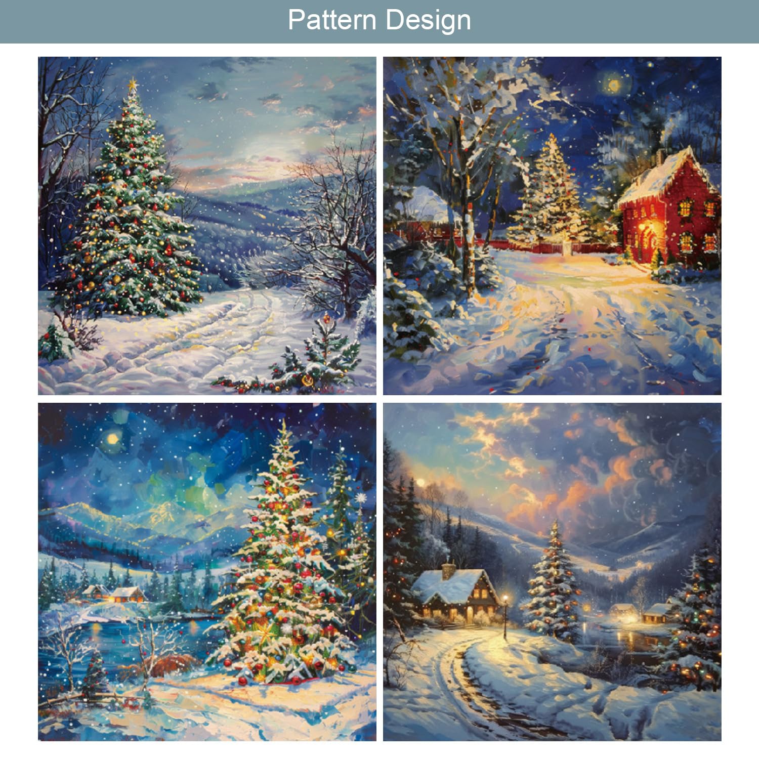 24 Blatt Weihnachten verschneite Nacht Muster Papier 15,2 x 15,2 cm weiß quadratisch beschichtetes Papier für DIY Kartenherstellung Scrapbooking Origami Geschenk Dekoration