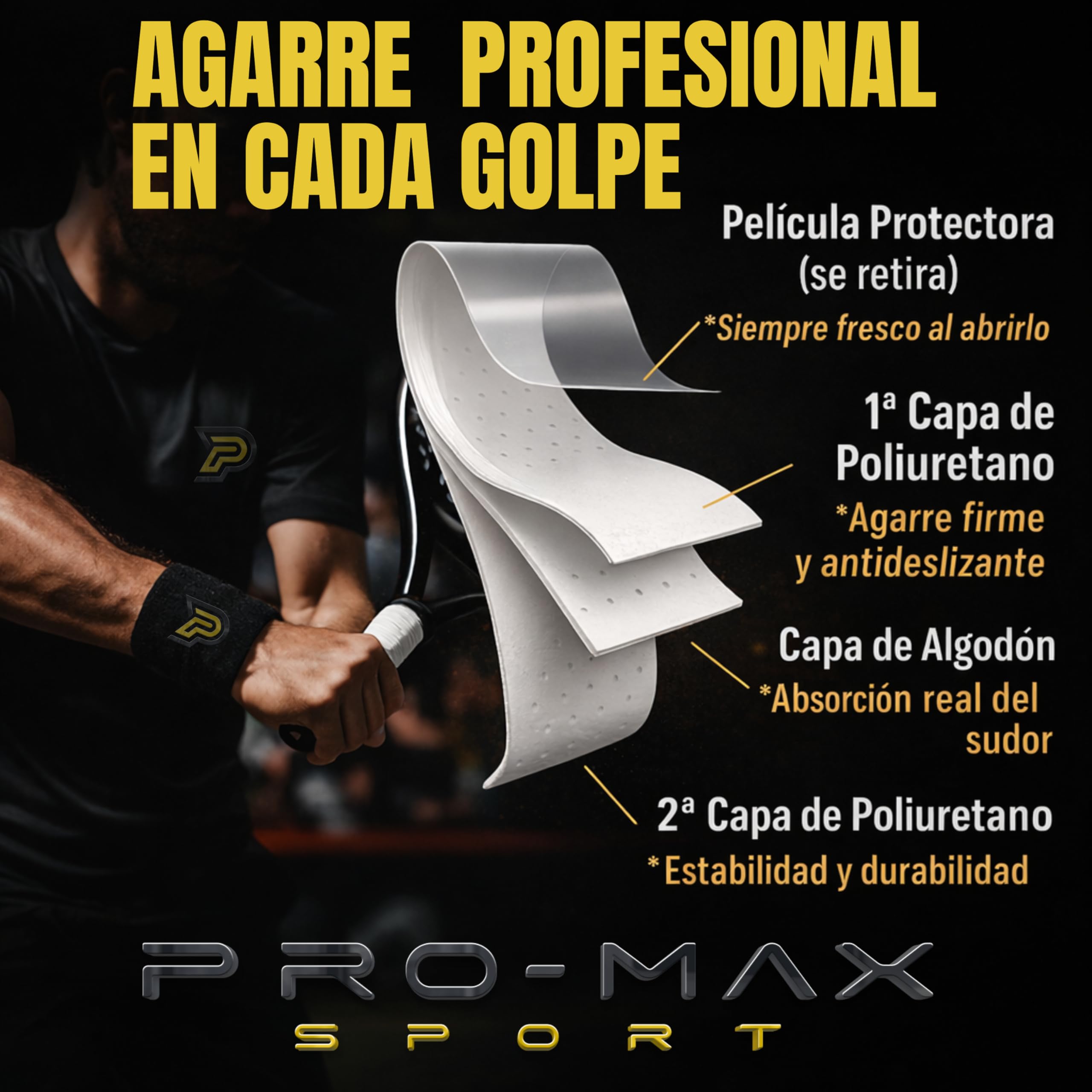 Overgrips Padel Extra Adherente Perforados Blanco Packs 4/6/10/25/50 Alta Absorción Sudor Cinta Agarre Antideslizante Grip Pro Sobregrip Raqueta Durabilidad Accesorios Padel — view 3