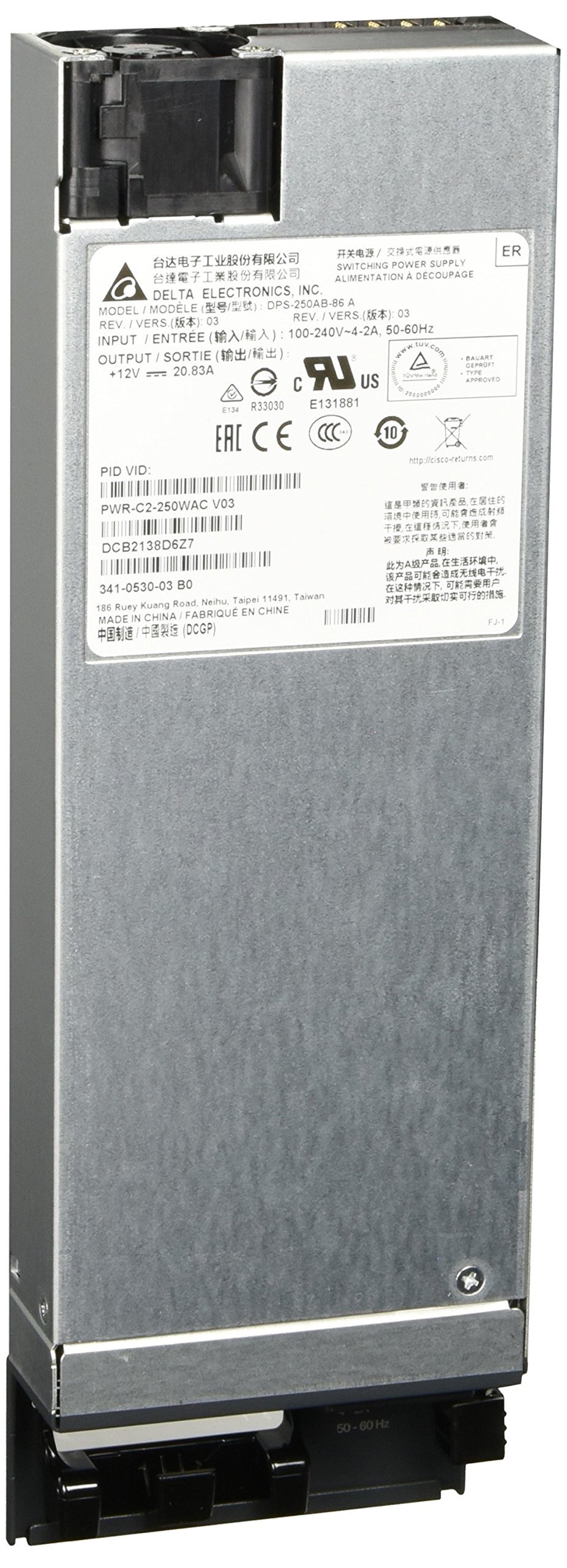 Cisco PWR-C2-250WAC 250W AC Power Supply (Renewed)