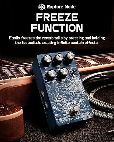 Miniatura 4 de ALABS CETUS Pedales de reverberación para guitarra eléctrica, pedal de guitarra de reverberación con 9 efectos de reverberación, secado analógico,