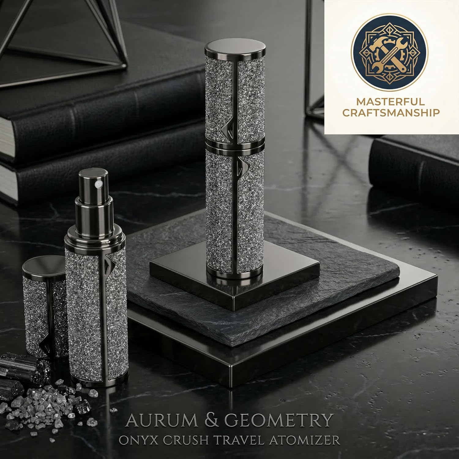 Luxury Travel Perfume Bottle Refillable 5ML, Leak-Proof Perfume Atomizer with Bottom Fill, Portable Mini Travel Size Cologne Sprayer for Men & Women, TSA Approved Empty Spray Bottles for Fragrance