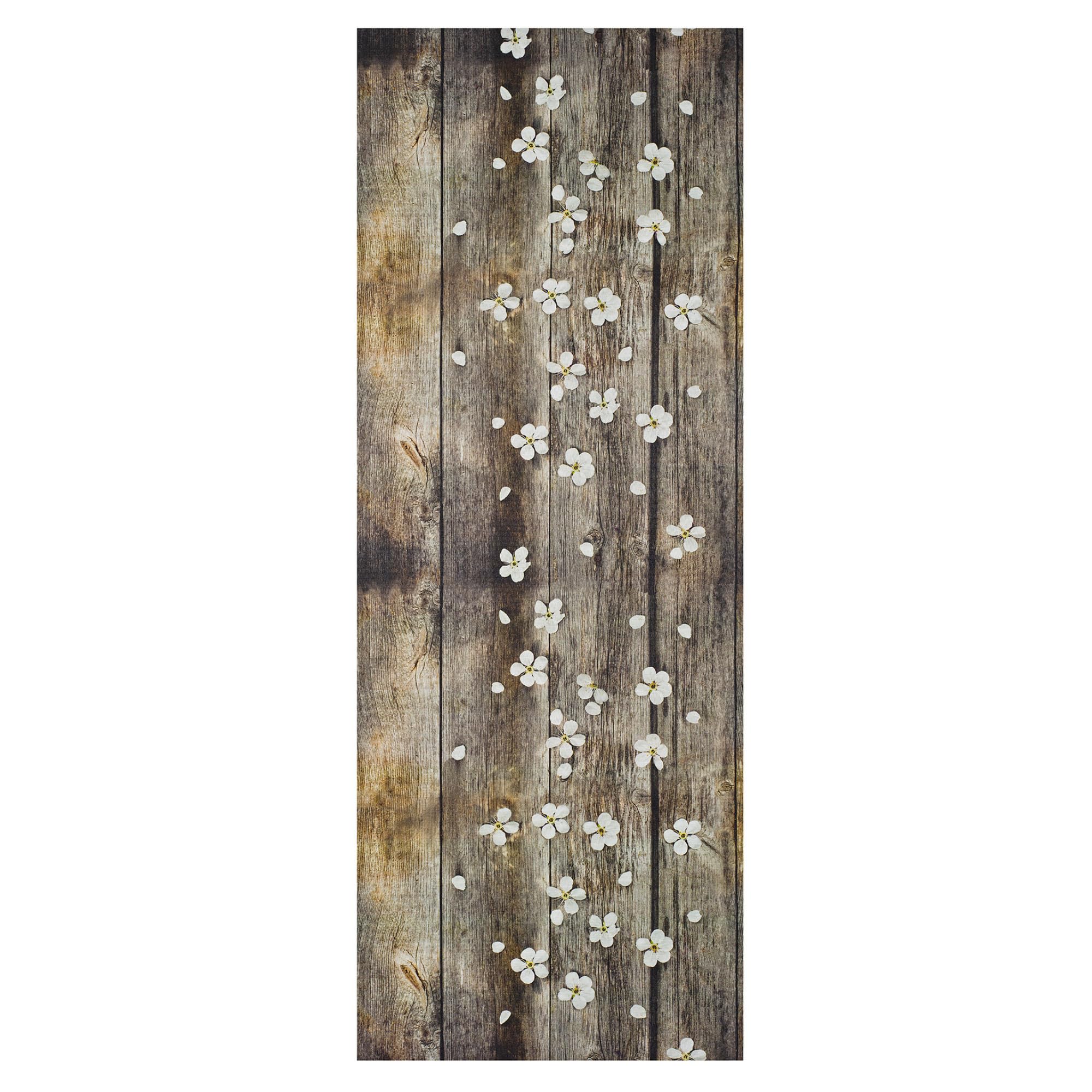 ALFOMBRAS IBERIA | Alfombra Vinílica Pasillo Flor | Alfombra PVC para Pasillo, Cocina o Salón Antideslizante | Varias Medidas Disponibles | Color: Madera/Flor (52 x 100 cm)