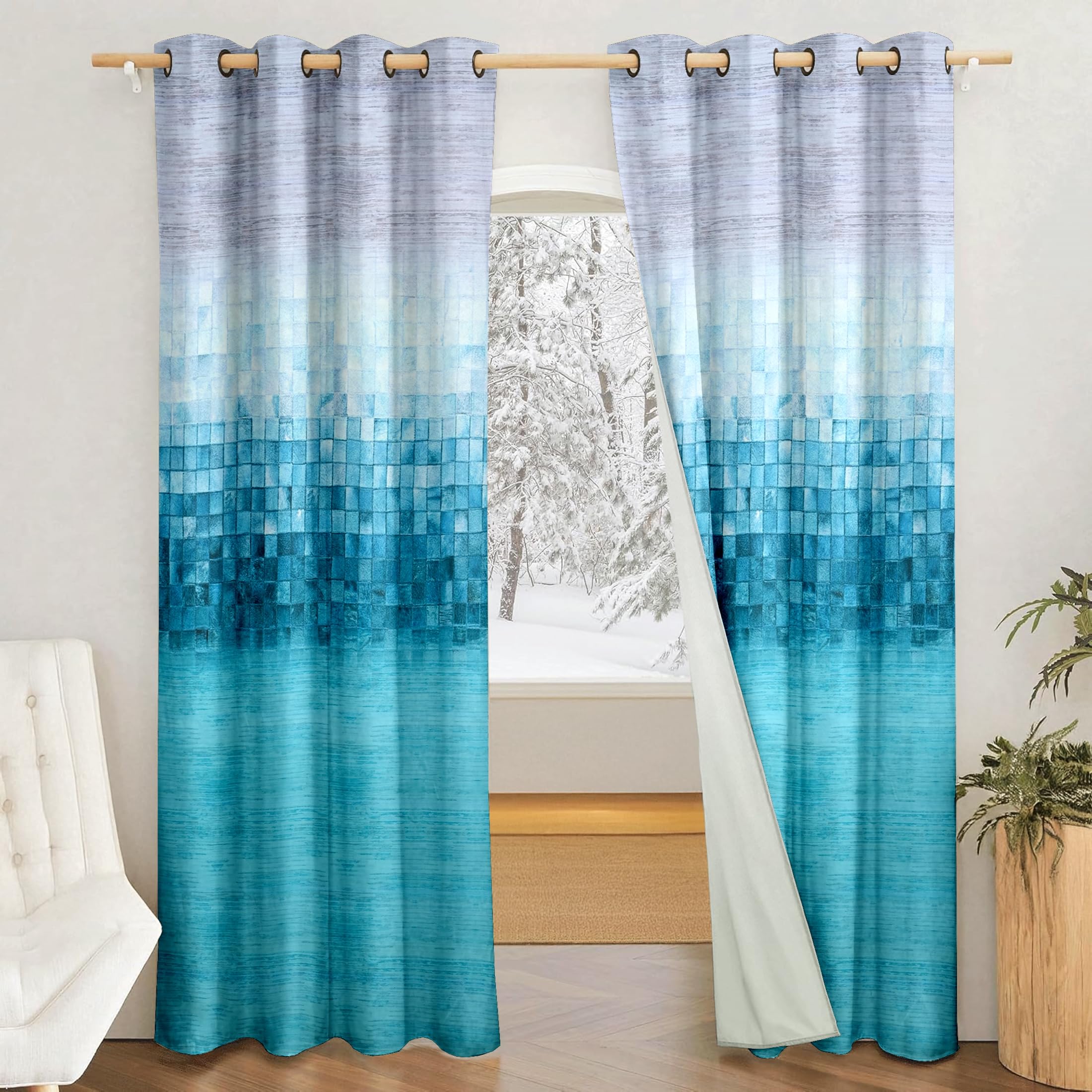 Amazon Brand - Solimo Polyester 100% Blackout Printed Window Curtains|100% Room Darkening| Blackout Window Curtains| 5 Feet |Set of 2| Printed Design | for Living Room Kids Room and Bedroom | Grey
