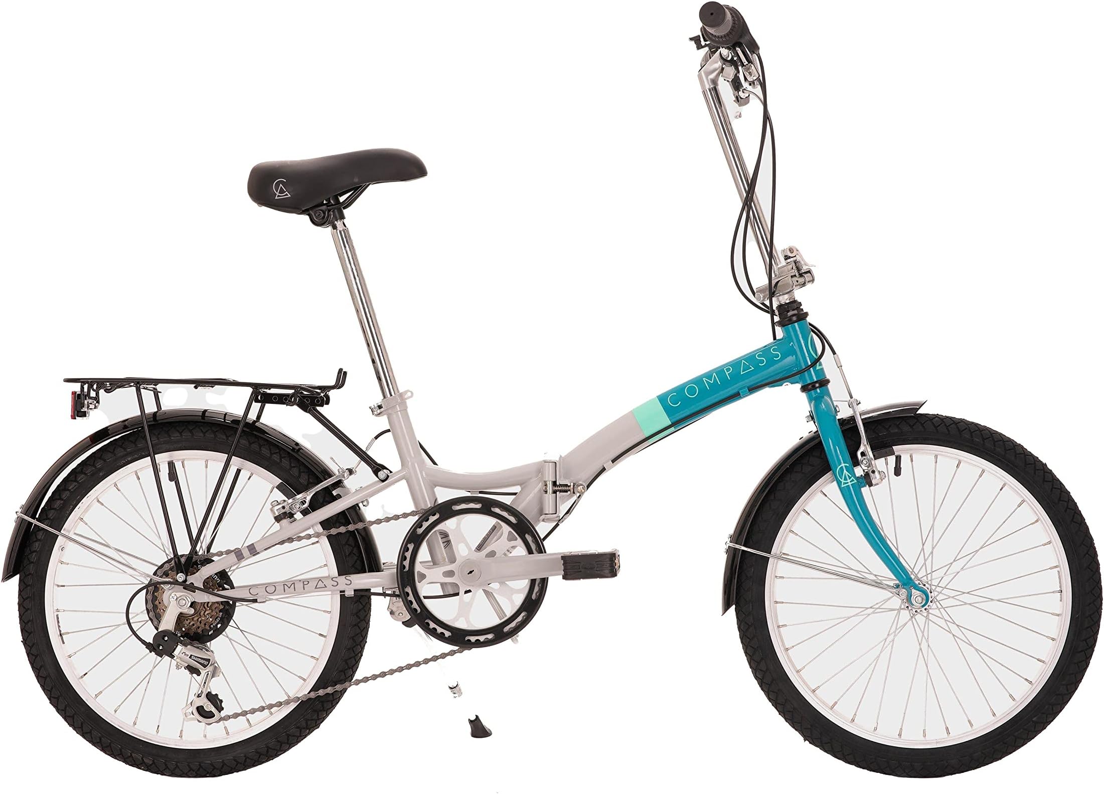 Compass Men's 'Northern' Folding Bike, White/Blue, One Size
