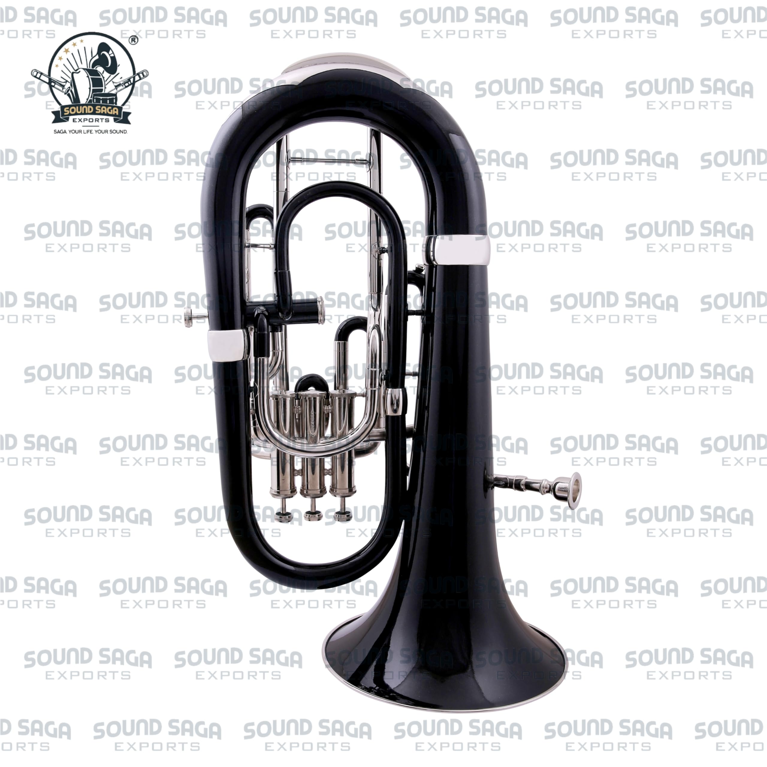 Bb - Instrumento musical de latón de 4 válvulas con boquilla y funda de transporte dura, instrumento de viento de latón, para estudiantes, principiantes e intermedios, banda escolar, orquesta y banda