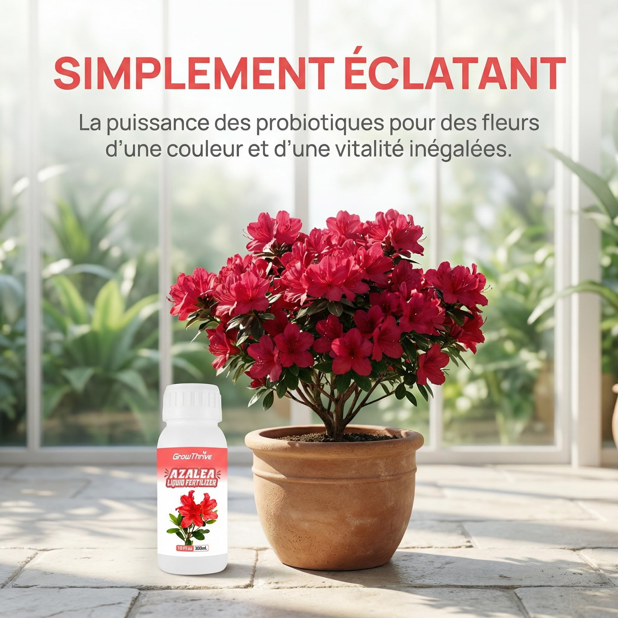 Engrais Liquide Azalées 300ml – Nutriment Microbien Naturel avec Probiotiques – Engrais Organique pour Fleurs de Terre de Bruyère, Roses et Gardenias – Croissance Rapide et Floraison Intense