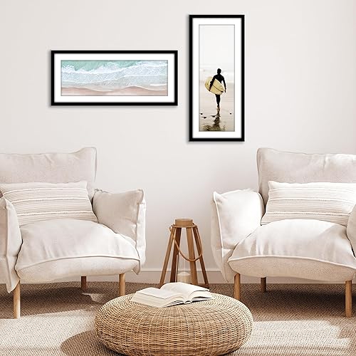 Vista 336 de Americanflat Portarretratos de 8 x 12 pulgadas con plexiglás pulido, juego de 2 portarretratos de 6 x 8 pulgadas con paspartú o para fotos de 8 x 12