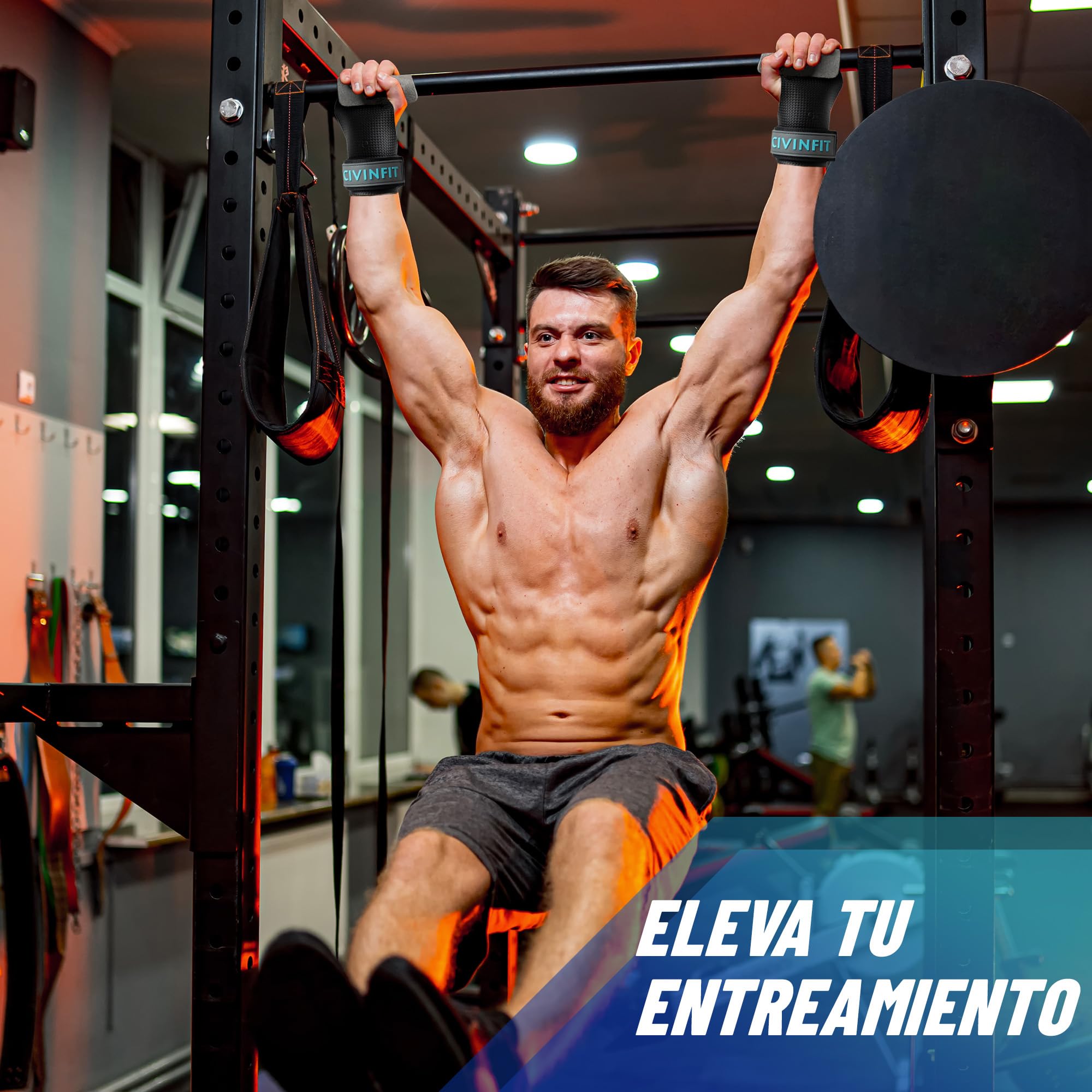 Calleras Crossfit Fibra de Carbono Hand Grip Sin Agujeros Protección Manos Muñequeras Guantes Gym