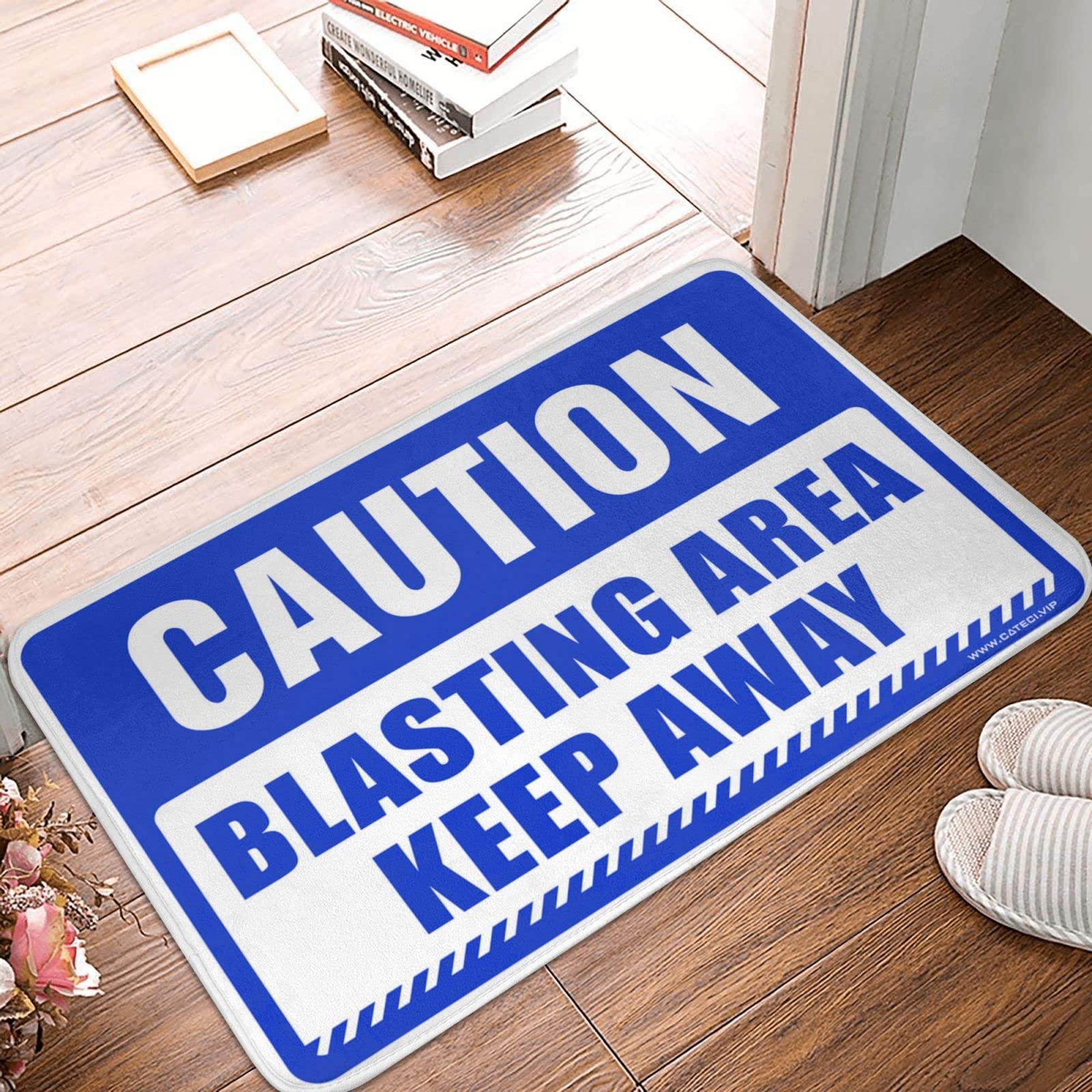 Tapis zone de dynamitage prudence anti-saleté pour pas de porte extérieur