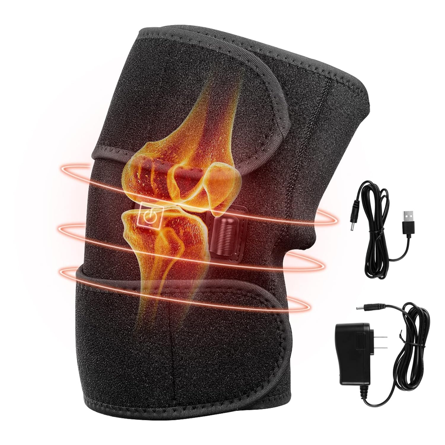 Heated Knee Brace Wrap with 3 Temperature Control, Electric Heat