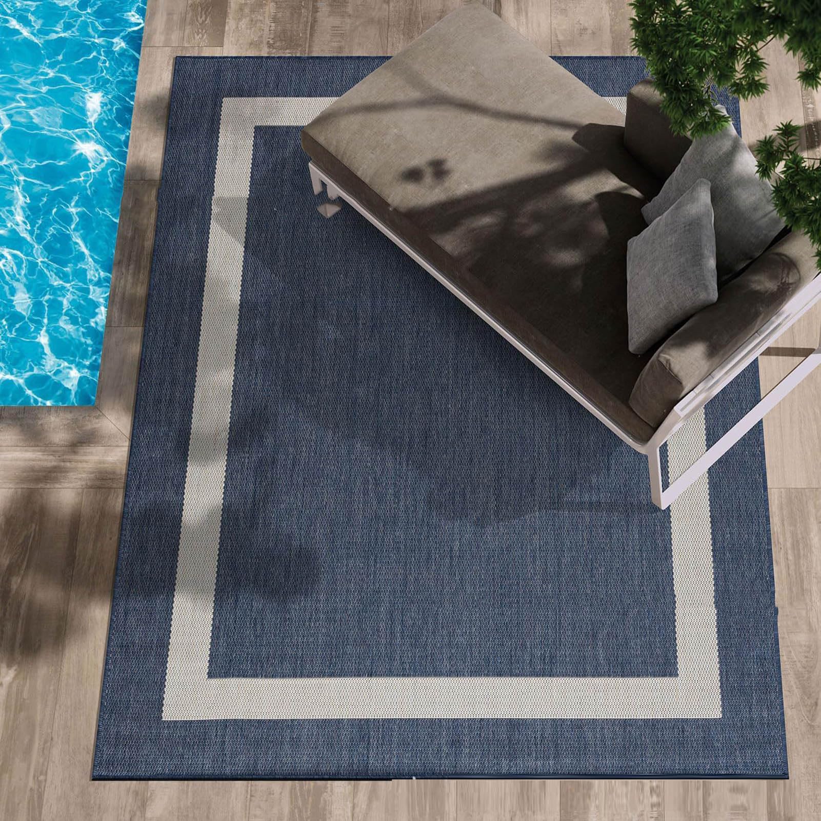 Tappeto da Esterno Impermeabile 160x230 cm Antipioggia Pieghevole per Terrazzo, Giardino
