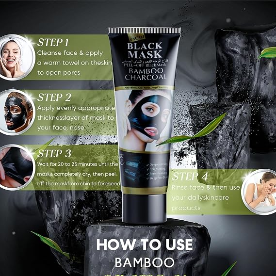 Blackhead Remover Mask, Peel Off Black Mask for Men and Women, Purifying Charcoal Face Mask for Deep Cleansing Blackheads,charcoal peel off mask (Pack of 2)