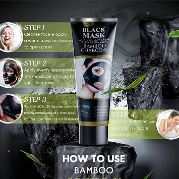 Blackhead Remover Mask, Peel Off Black Mask for Men and Women, Purifying Charcoal Face Mask for Deep Cleansing Blackheads,charcoal peel off mask (Pack of 2)