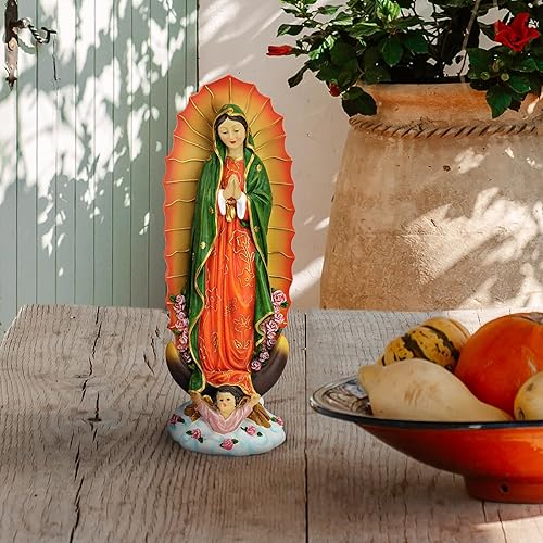 Miniatura 9 de Design Toscano JQ9454 Virgen de Guadalupe Estatua de jardín religioso, grande, a todo color