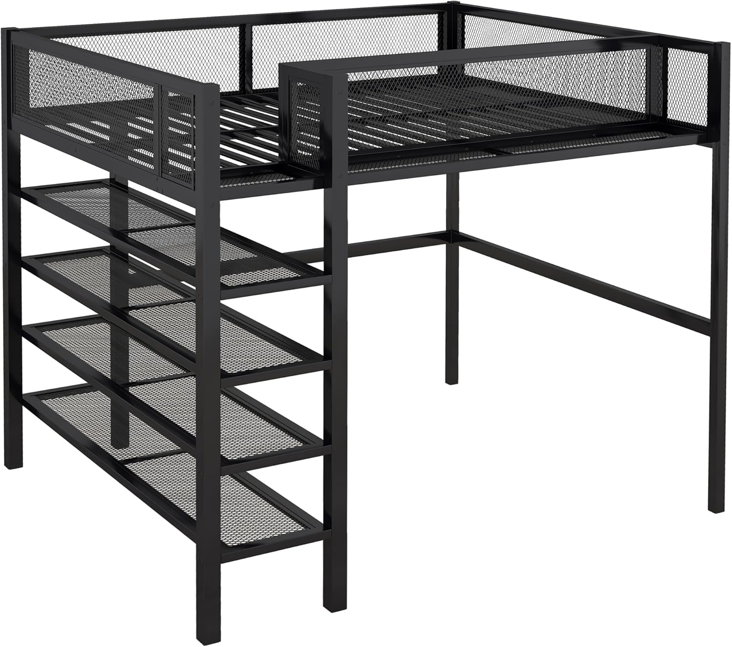 Assembly step for the main frame of the loft bed