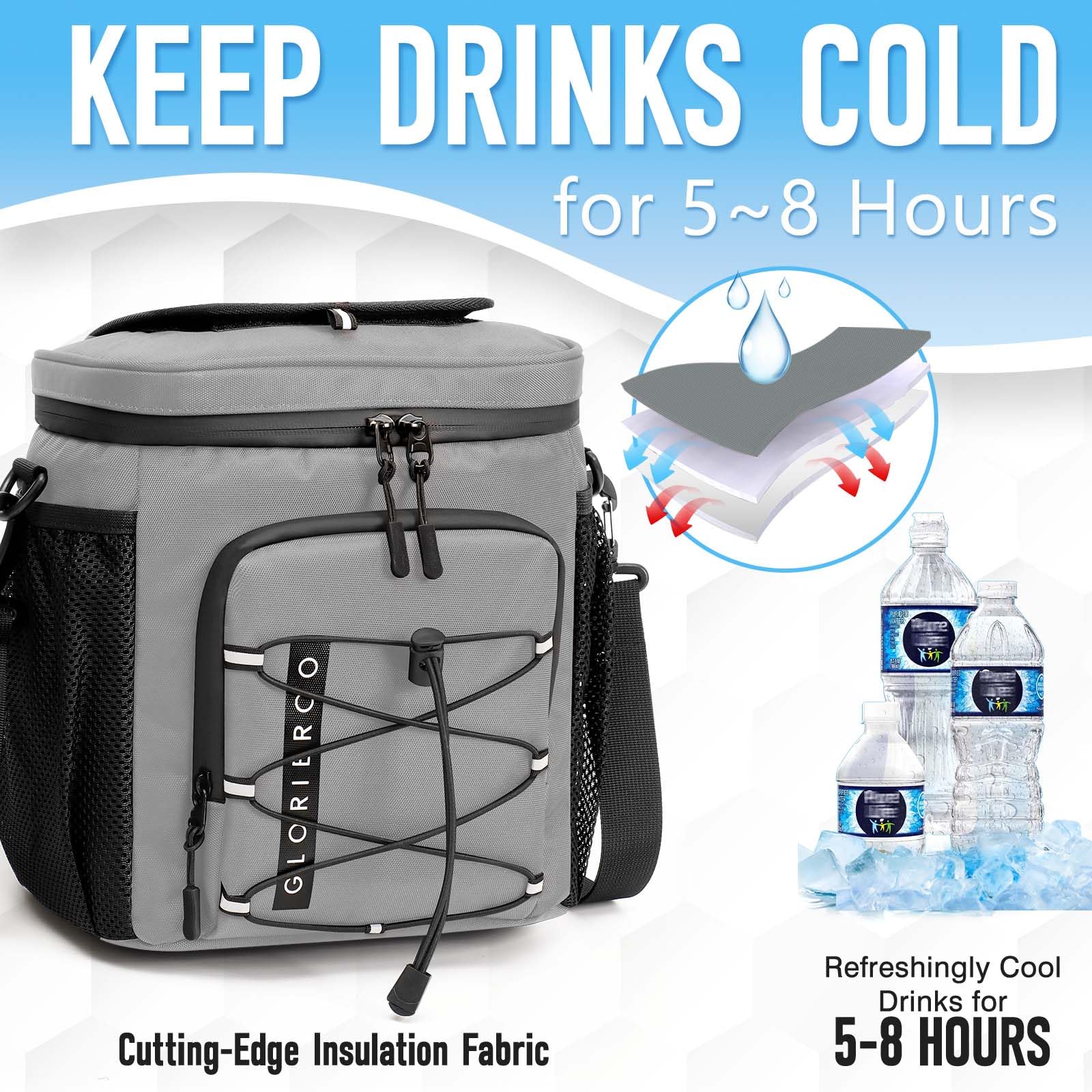 Golf Cart Cooler Bag Insulated - 12-Can Leakproof Soft Small