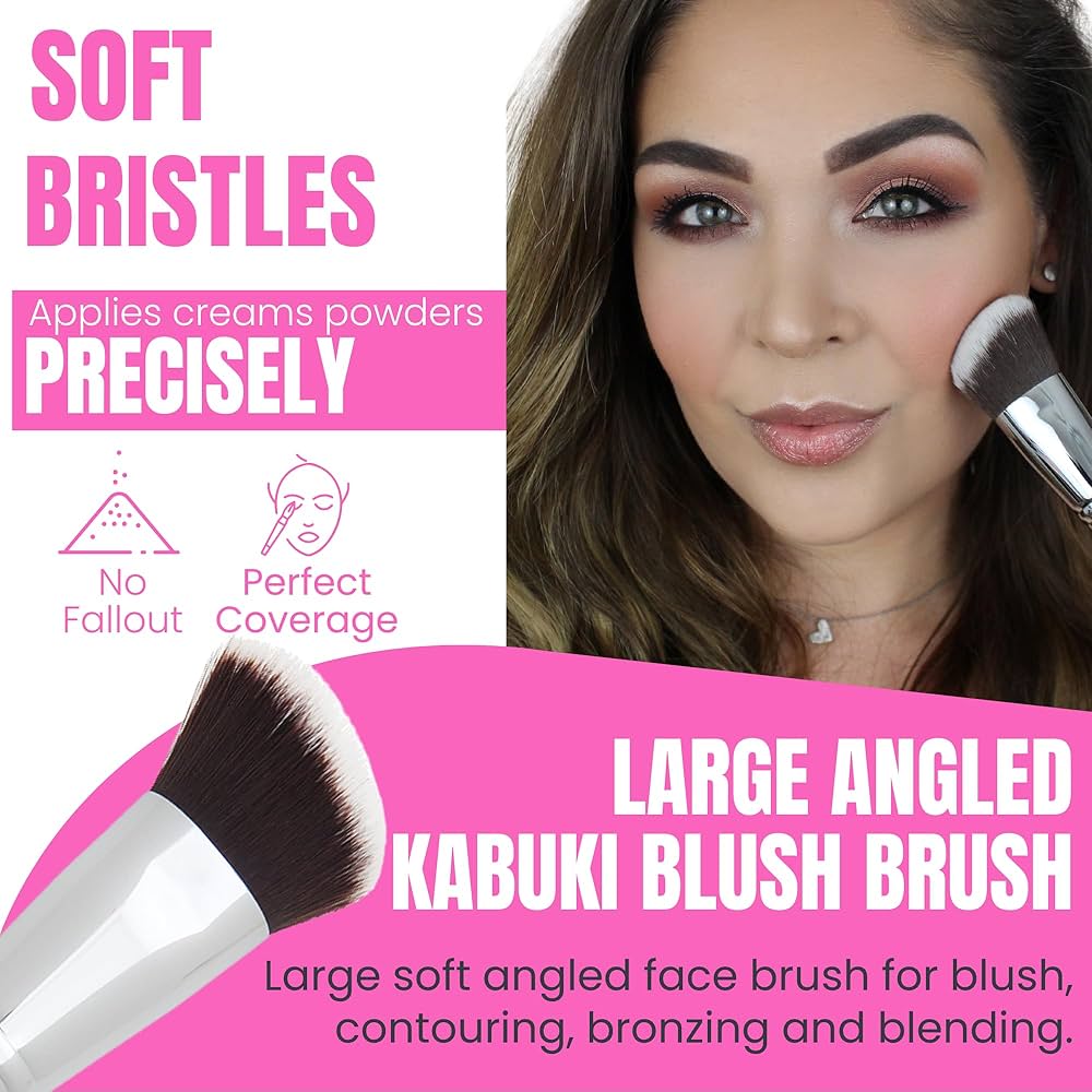 Amazon.com: Beauty Junkees Angled Blush Brush for Cheeks