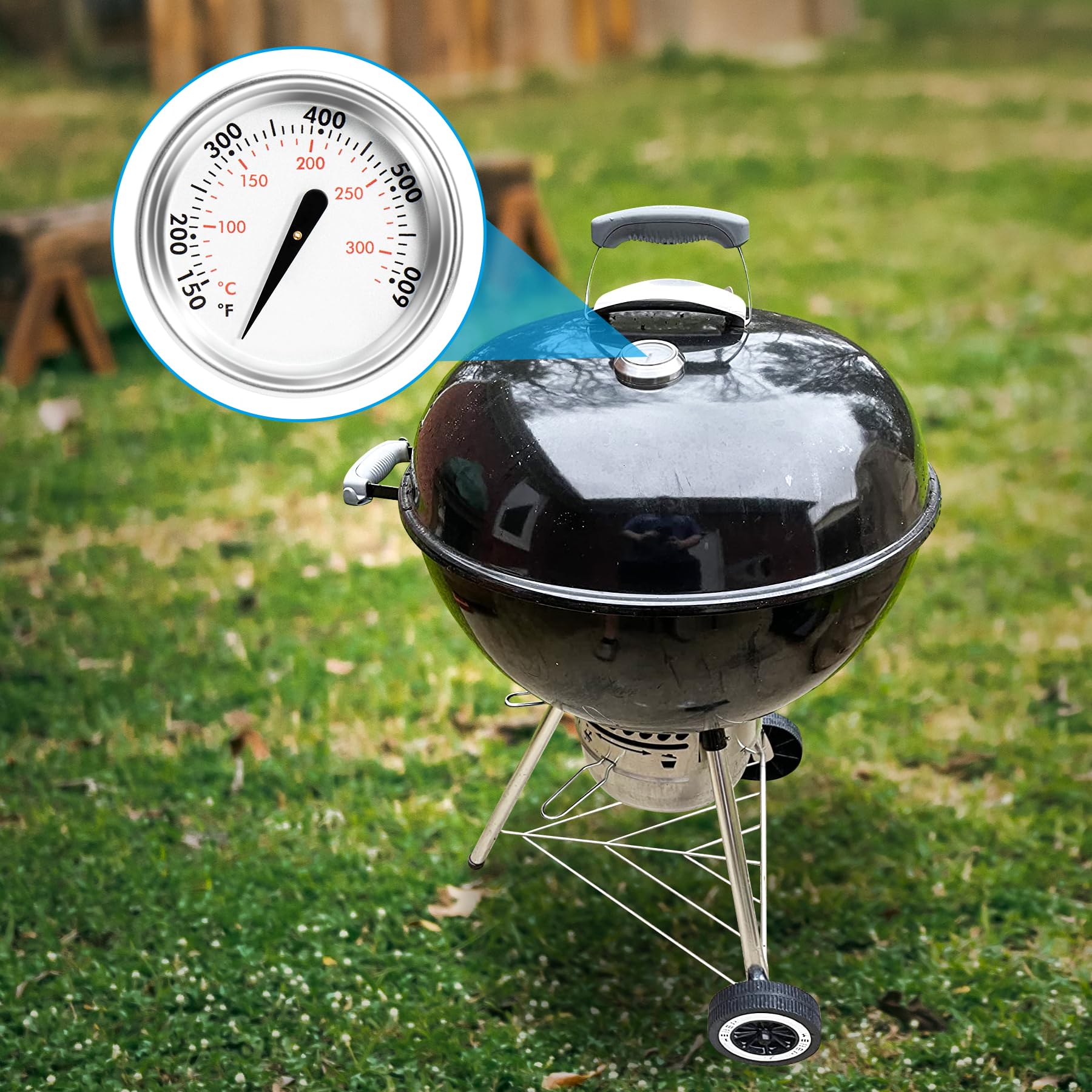 60540 7581 67031 Grill Thermometer for Weber Spirit I & II 200/300 & Q Series Grills, Replacement for most Weber 22