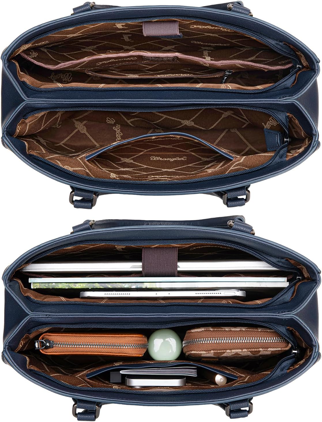 Montana West Wrangler Tote Bag for Women, Double Compartment Purse,Whipstitch Handbag fit for 13.5" Laptop - Image 5