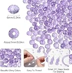 DUQGUHO Purple Crystal Beads Glass Beads Bulk 400 Pcs Loose Beads 6mm for Bracelets Earring Anklet DIY Crafts Jewelry Making