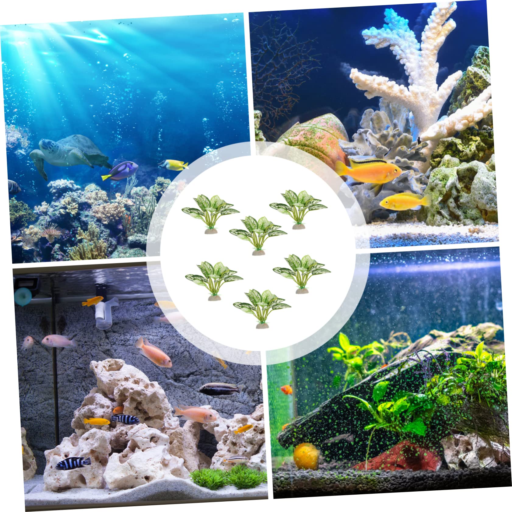 BESPORTBLE 24stücke Künstliche Aquarium Pflanzen Wasserpflanzen Für Fischbecken Und Aquarien-Dekoration Hochwertige Plastikpflanzen Für Unterwasserlandschaften