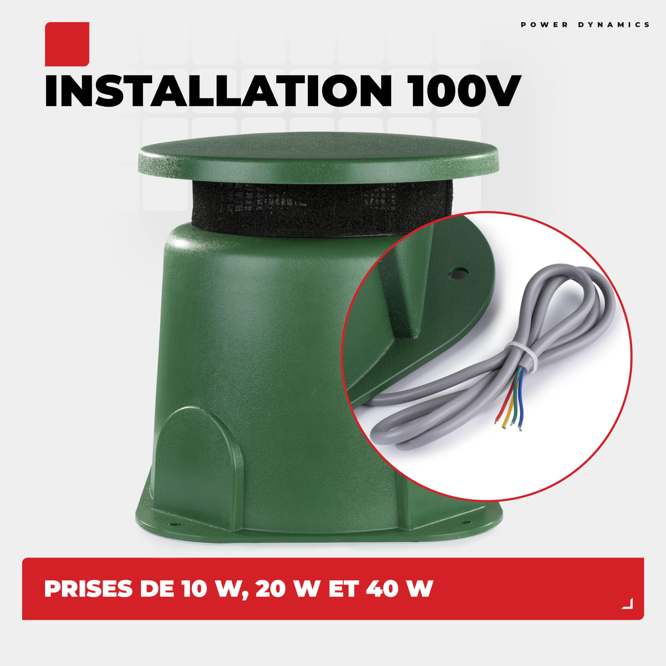 Power Dynamics GS640 - Enceinte Extérieure 100V 40W 6,5″ - Sonorisation Jardin, terrasse & Zones publiques, Installation discrète ou Semi-enterrée