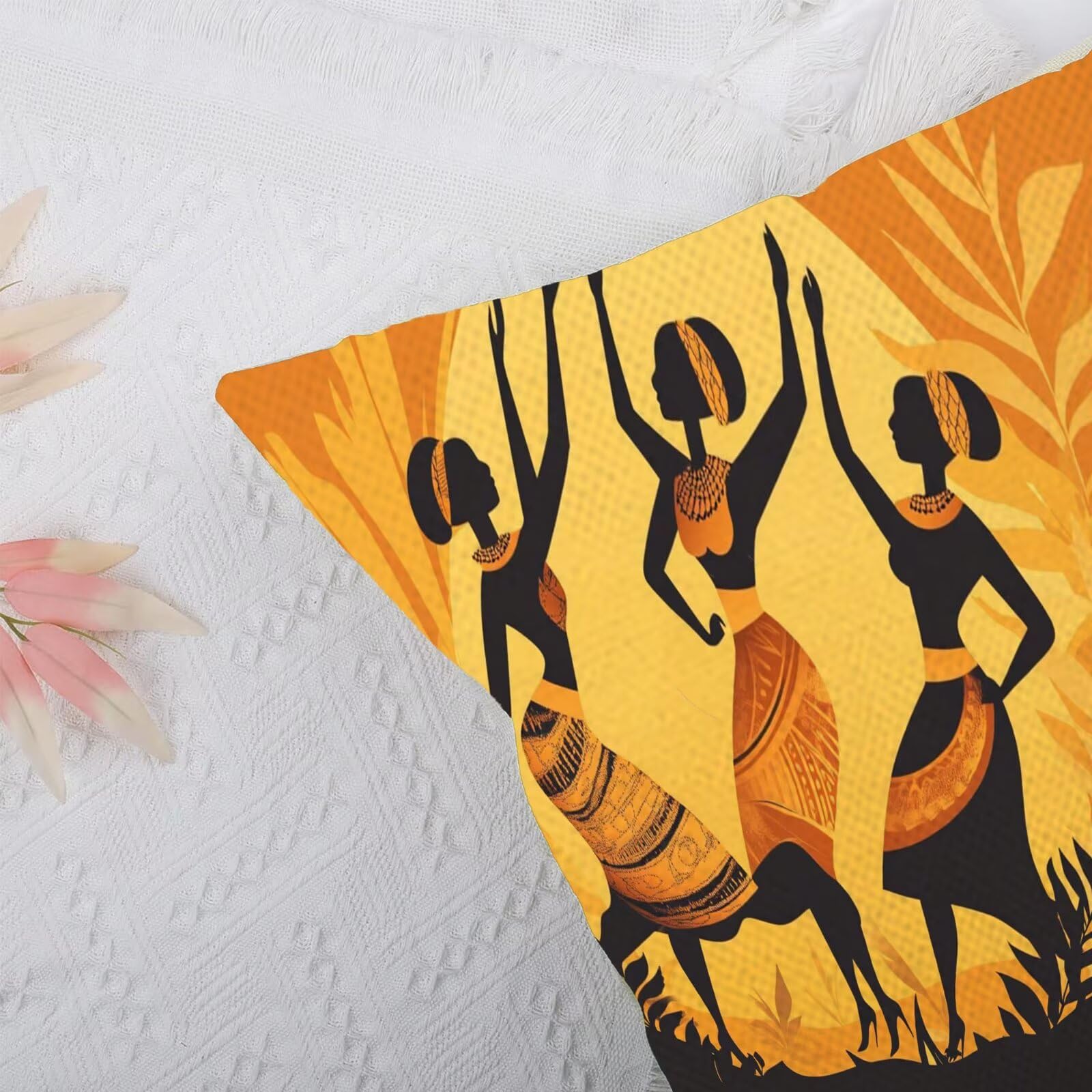Cuscini Per Divano 60x60cm Set di 4 Cuscini da Esterno Divano Indiani Cuscino Esterno Decorativo in Piazza Estate Lino Impermeabile Cuscino Outdoor Pillowcase, Decorazione Del Giardino Pianta N-4