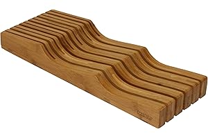 In-Drawer Bamboo Knife Organizer: Culinary Mastery at Your Fingertips