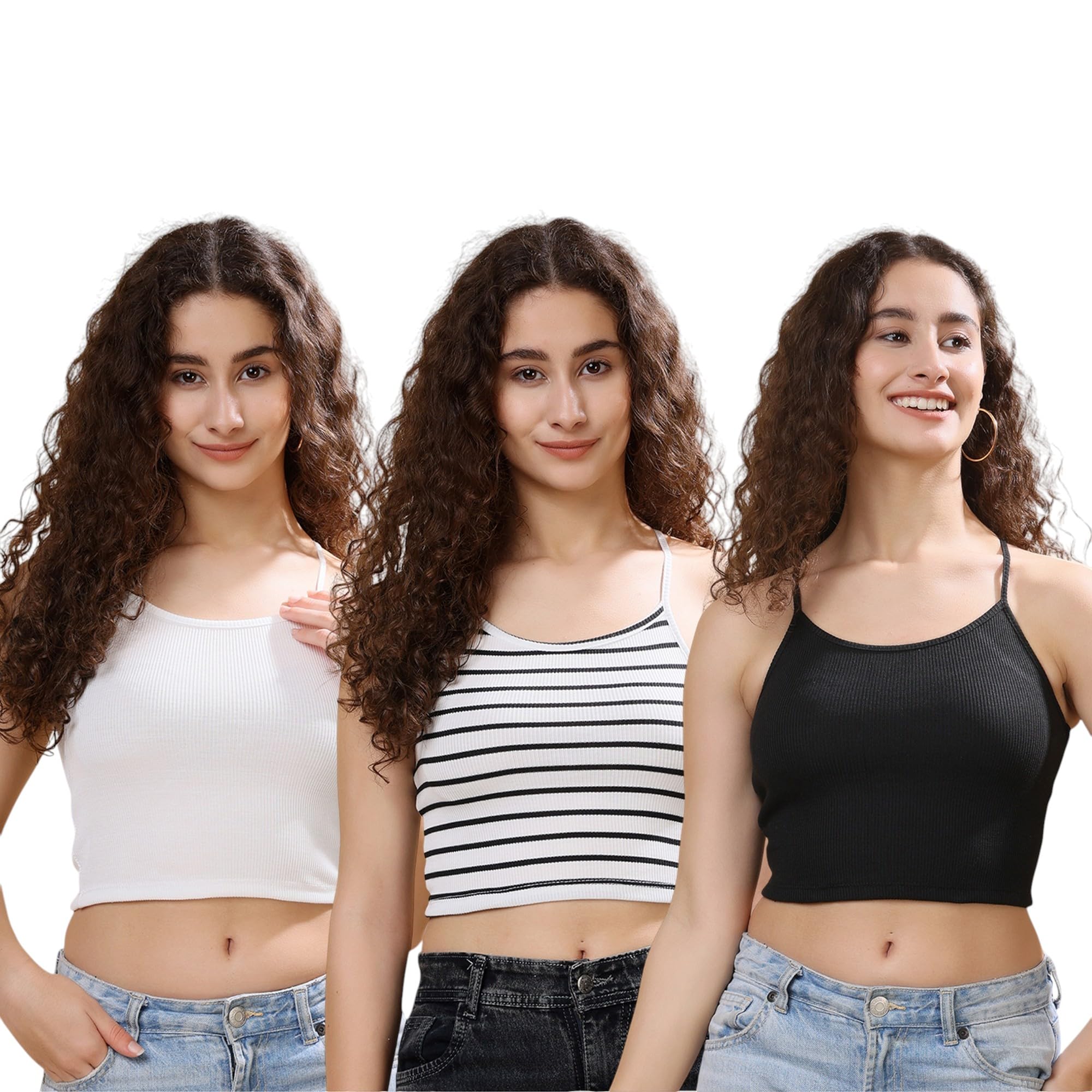Women’s Ribbed Sleeveless Solid Crop Tank Top (Pack of 2)-image-0